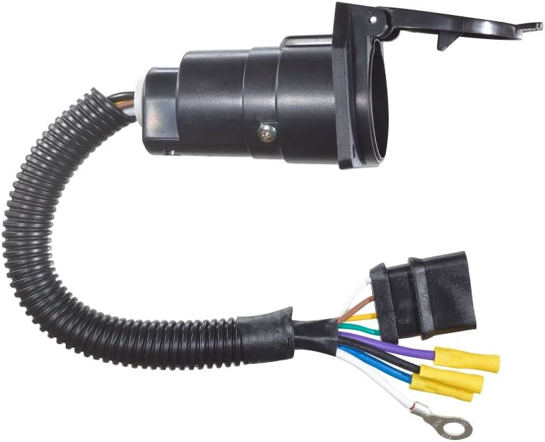 RV Designer 19-4580 Trailer Wiring Connector Adapter; 4 Flat To 7-Way; Single