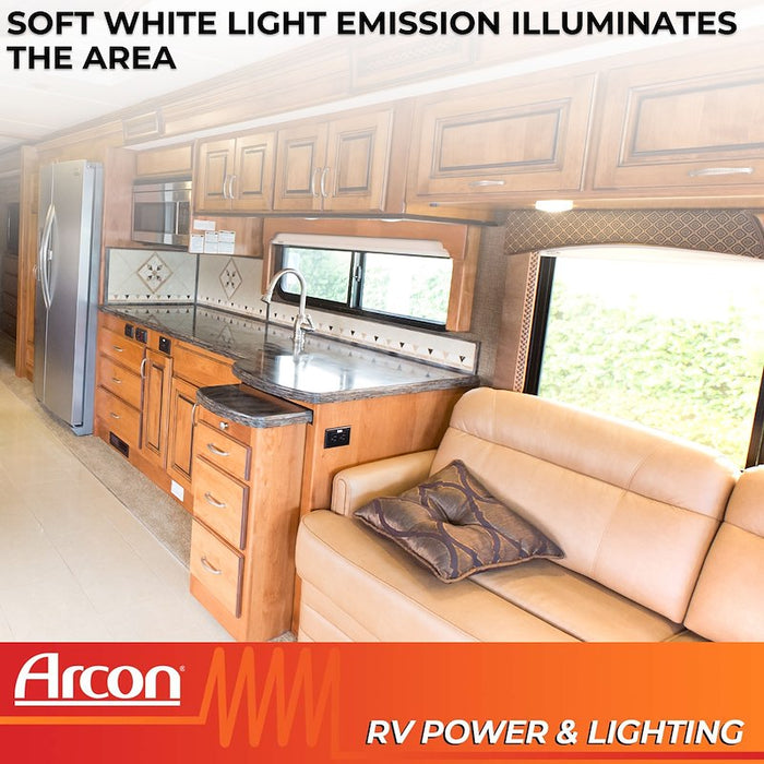 Dome Light - LED Dome Light Clear Lens Double Euro Style Light LED Bulb 11 Inch Length x 4-3/4 Inch Width Soft White Bub White Base