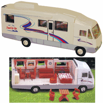 Prime Products Model Vehicle Class A Motor Home Toy 15 Component Pieces Removable Roof And Sides For 3 Years Older Children