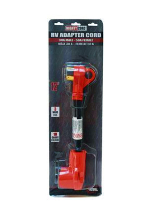 30AMP Male to 50AMP Female Trailer Adapter Cord Packaged