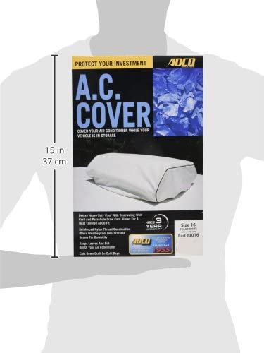 Air Conditioner Cover; Fits DuoTherm Penguin I And II/ Dometic Low Profile CA Series; Polar White; Vinyl; Parachute...