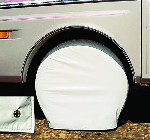 Tire Cover; Single Tire Cover; Fits 43 Inch To 45 Inch Diameter Tires Polar White Set Of 2