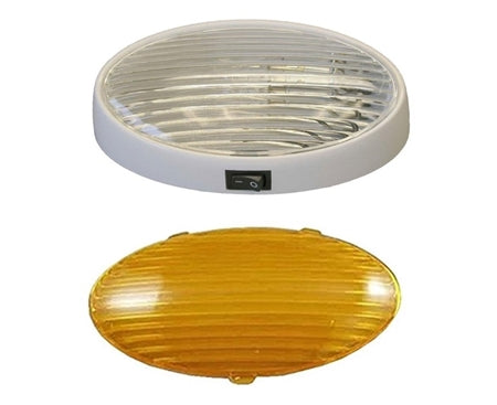 LaSalle Bristol 13-3745 Porch Light; Incandescent Bulb 12 Volt Oval Shape Clear And Amber Lens With Switch