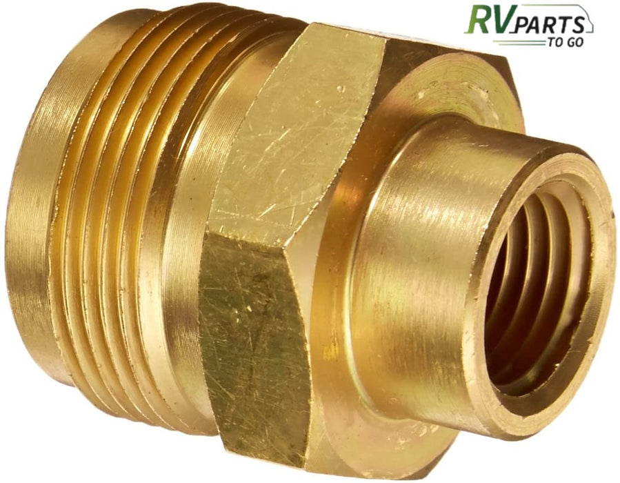Propane Adapter Fitting; 1 Inch - 20 Male Cylinder Thread x 1/4 Inch FPT