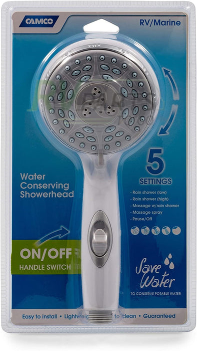 RV Shower Head with On/Off Switch, White