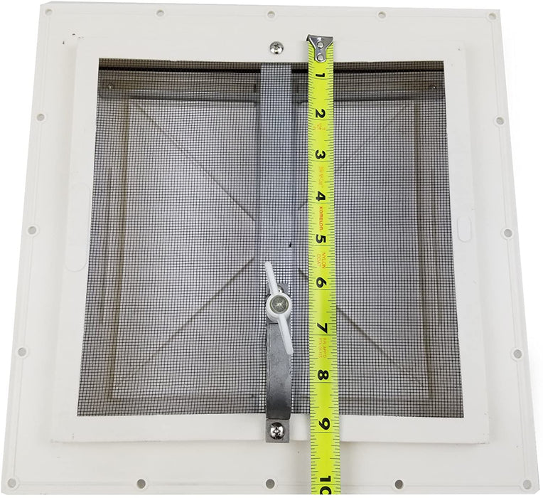 Roof Vent; Manual Opening; For 9 Inch x 9 Inch; With Screen