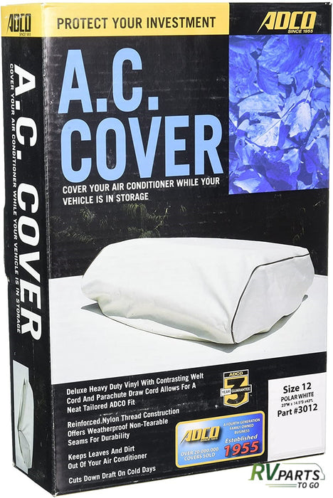 Air Conditioner Cover; Fits Dometic SL Series/ Emerson EQK 1100 And 1350; Polar White; Vinyl; Parachute Style...