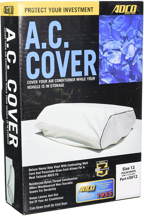 Air Conditioner Cover; Fits DuoTherm Penguin I And II/ Dometic Low Profile CA Series; Polar White; Vinyl; Parachute...