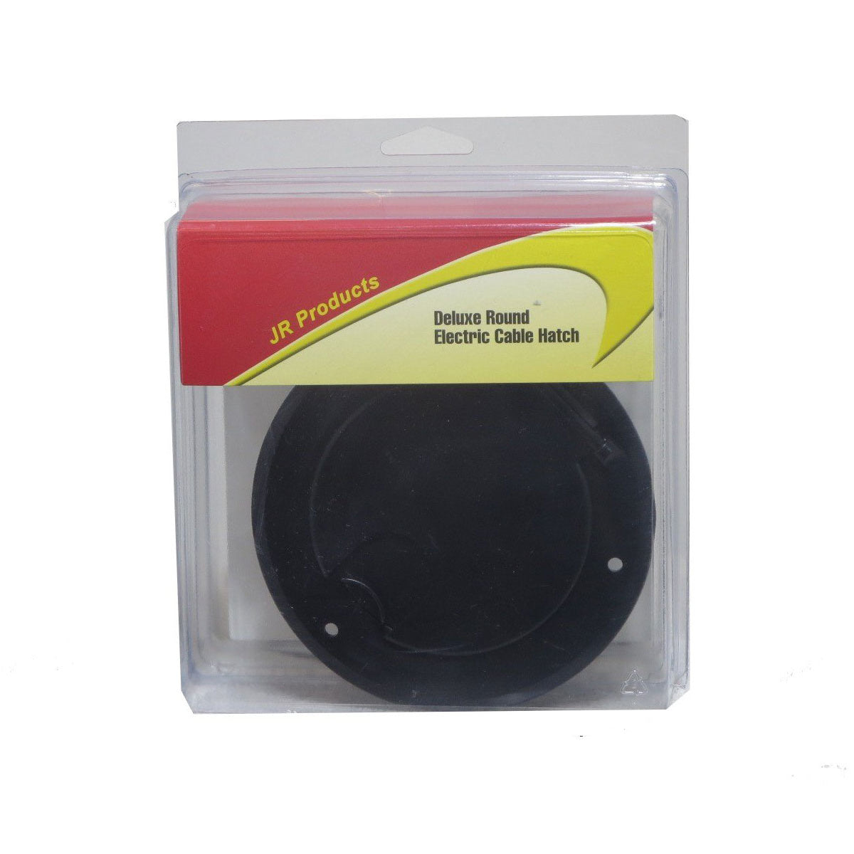 Black Deluxe Round Electric Cable Hatch with Back - RV Parts To Go