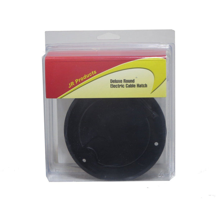 Black Deluxe Round Electric Cable Hatch with Back