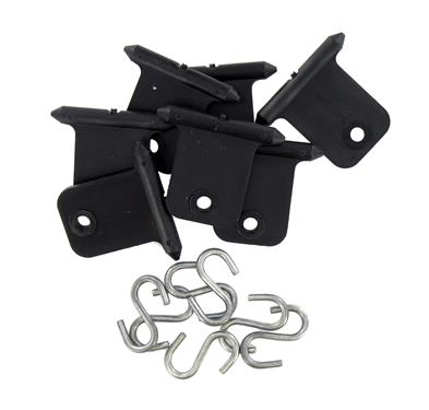 Valterra  Awning Hanger Use With Utility Roller Bar Set of 6 Black With Hangers and S Hooks