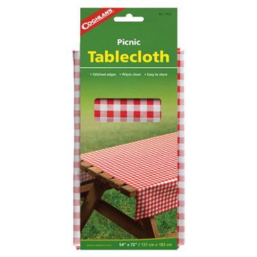 Coghlan's  Tablecloth Rectangular 54 Inch Width x 72 Inch Length Red And White Checkered Polyethylene Without Bench Covers