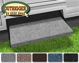 Prestofit  Entry Step Rug Outrigger  Wrap Around Hook And Spring 23 Inch Width Castle Gray Micro-Ribbed Textured Olefin Fiber With Shrink-wrap And Sleeve Single