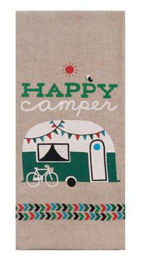 Kay Dee Designs Towel Kitchen/ Dish/ Hand Towel 18 Inch Length x 28 Inch Width Beige Happy Camper Design Cotton