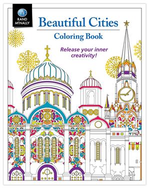 Rand McNally Book Beautiful Cities Coloring Book Rand McNally 8-3/8 Inch Width x 10-5/8 Inch Height 80 Pages Single