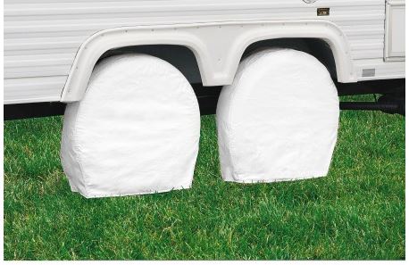 Classic Accessories 01-3842 Tire Cover Single Tire Cover For 33 Inch To 36 Inch Wheel Diameter/ 9 Inch Tire Width Slip On Snow White Vinyl Pack Of 2