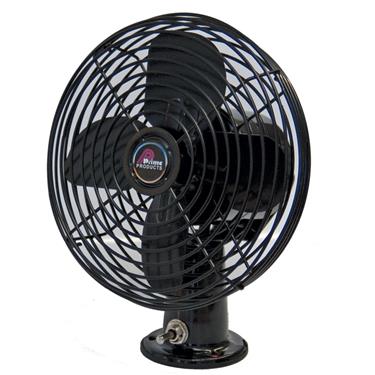 Prime Products  Fan Deck/ Ceiling Mounted 2 Speed 12 Volt DC Black 6 Inch Diameter Blade