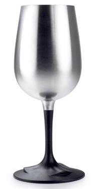 G S I Outdoors  Drinking Glass Glacier Stainless  Nesting Wine Glass Brushed Stainless Steel/ Polycarbonate Stem Base 10.8 Ounce