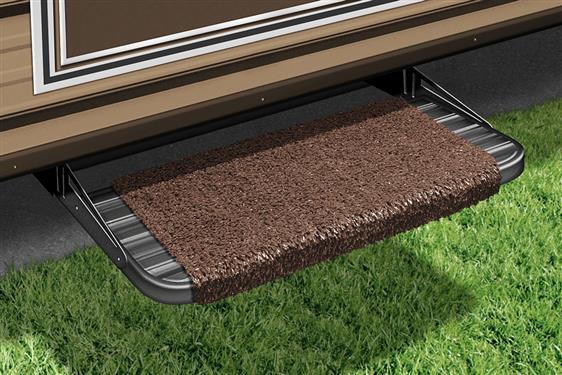 Prestofit  Entry Step Rug Wraparound  Wrap Around Hook And Spring 18 Inch Width Espresso Outdoor Turf With Marine Backing With Shrink-wrap And Sleeve Single