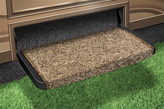 Prestofit  Entry Step Rug Wraparound ® Plus Wrap Around Hook And Spring 20 Inch Width Brown Outdoor Turf With Marine Backing With Shrink-wrap And Sleeve Single