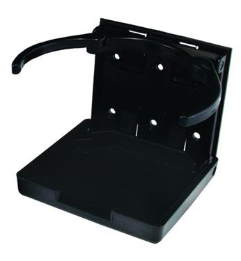 JR Products  Cup Holder Flush Mount Foldable Black ABS Plastic