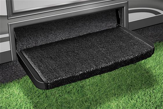 Prestofit  Entry Step Rug Wraparound ® Plus Wrap Around Hook And Spring 20 Inch Width Black Outdoor Turf With Marine Backing With Shrink-wrap And Sleeve Single