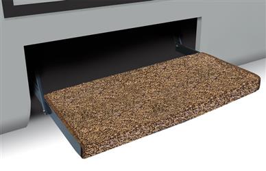 Prestofit Entry Step Rug Jumbo Wraparound  Plus Wrap Around Hook And Spring 23 Inch Width Brown Outdoor Turf With Marine Backing With Shrink-wrap And Sleeve Single