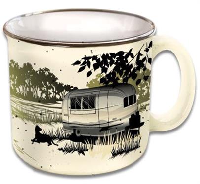 Camp Casual Cup Coffee Mug 15 Ounce Capacity With Handle Paws And Relax Design Cream Ceramic Dishwasher/ Microwave Safe Single