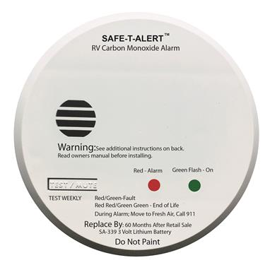 MTI Industry  Carbon Monoxide Detector Safe-T-Alert Without Digital Display 3 Volt Battery White