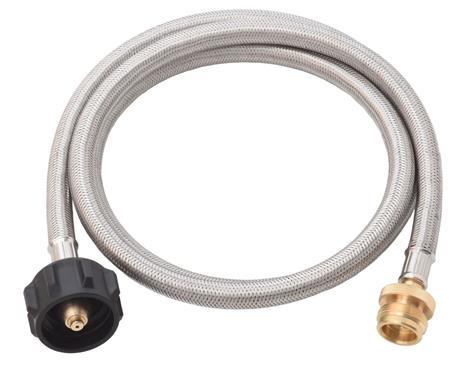 Flame King  Propane Hose 5 Foot Length QCC (Quick Check Connector) Type 1 Connection x Male Connection Steel Braided