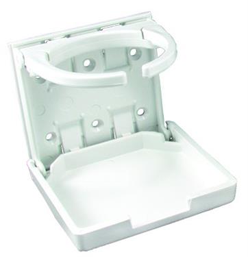 JR Products Cup Holder Flush Mount Foldable White ABS Plastic
