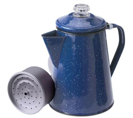 G S I Outdoors  Coffee Maker 2 Quart Capacity Blue Enameled Steel With Percolator/ Insert