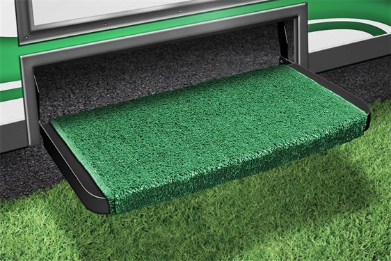 Prestofit  Entry Step Rug Wraparound ® Plus Wrap Around Hook And Spring 20 Inch Width Green Outdoor Turf With Marine Backing With Shrink-wrap And Sleeve Single