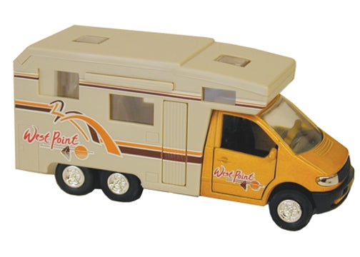 Prime Products Model Vehicle Die Cast Metal And Plastic Mini Motor Home Toy Working Slide Out Awnings And Operable Passenger And Coach Doors For 3 Years Older Children