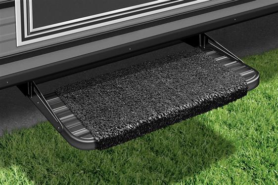 Prestofit  Entry Step Rug Wraparound  Wrap Around Hook And Spring 18 Inch Width Black Outdoor Turf With Marine Backing With Shrink-wrap And Sleeve Single