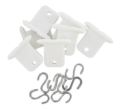 Valterra  Awning Hanger Use With Utility Roller Bar Set of 6 White With Hangers and S Hooks