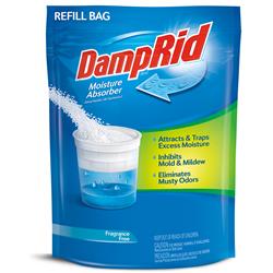 Dehumidifier; Damprid; Granules In Refill Bag; 42 Ounce; 4 Refills For 10.5 Ounce Moisture Absorber Tub; Fragrance Free