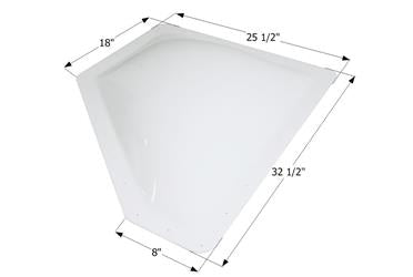 Skylight; 5 Inch High Bubble Type Dome; Neo Angle; For 28-1/2 Inch Length X 21-1/2
