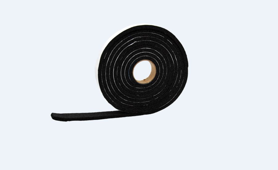AP Products 13-1093 Multi Purpose Weather Stripping Roll 3/8 Inch Thickness x 1/2 Inch Width x 50 Foot Length Black Single