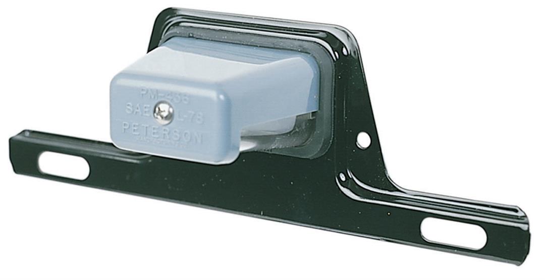 Peterson Mfg. 18-0305 License Plate Bracket Black Power Coated Steel With Light