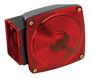 Wesbar 07-7862  Trailer Light 7-Function Tail Light; Incandescent Bulb Red Lens 5-1/4 Inch Length x 4.66 Inch Width x 3.76 Inch Height Left/Roadside Submersible