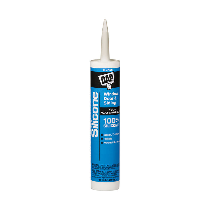 DAP 14-2199  Caulk Sealant Used To Seal Around Windows/ Doors/ Siding/ Trim/ Gutter/ Vents/ Molding Silicone Caulk Non-Paintable White 10.1 Ounce