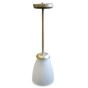 LaSalle Bristol 18-2296 Pendant Light 9 Inch Post Length 11-1/2 Inch Height Overall Length Brushed Nickel Frosted Globe LED Bulb 12 Volt