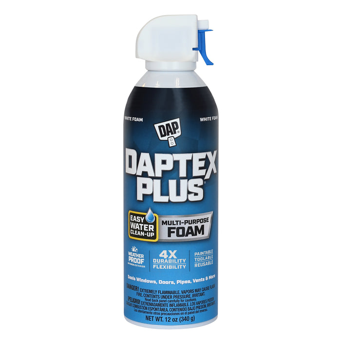 DAP 14-3238  Foam Sealant DAPtex  Use To Fill Gaps/ Voids Around Above-Grade Foundations And Crawl Spaces 10 Minutes Tack Free Time Bright White 12 Ounce Aerosol Can Single