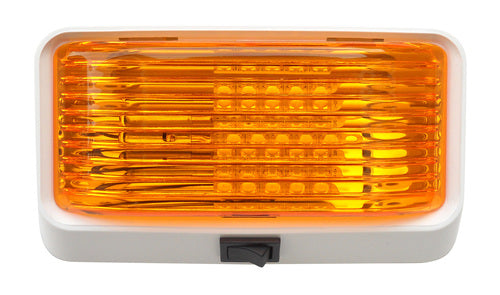 Valterra 72-6637 Porch Light Diamond Group 6 Inch Width x 3-1/2 Inch Height x 2 Inch Depth Amber Lens Surface Mount With On/ Off Switch