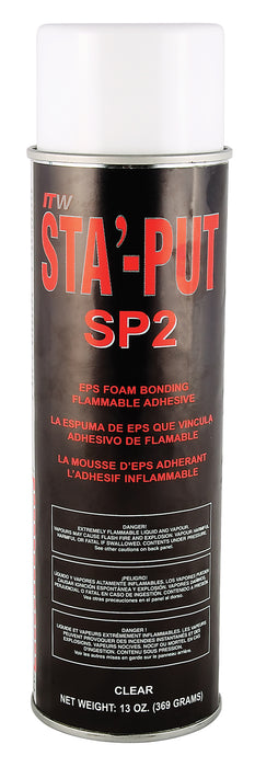 AP Products 13-1155  Trim and Upholstery Adhesive Sta-Put II Used To Bond Expanded Polystyrene Foam (EPS) To Itself And Other Materials Polystyrene Foam 13 Ounce Aerosol Can Single