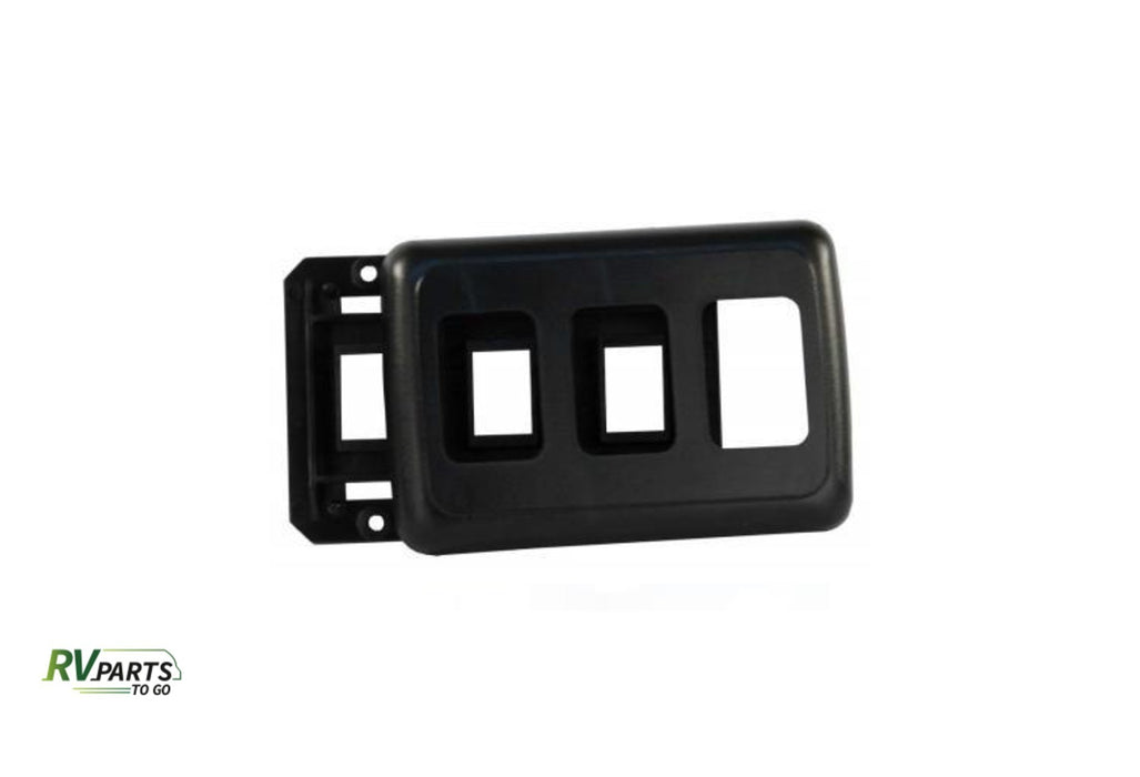 JR PRODUCTS SWITCH BASE &FACE PLATE  TRIPLE BLACK 19-0168