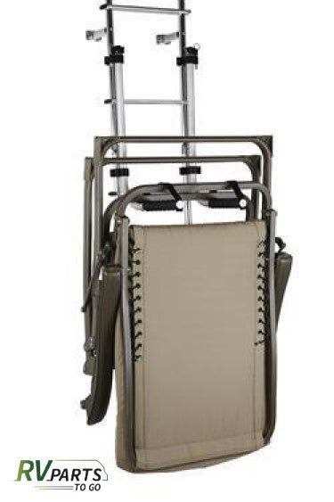 Stromberg Carlson Camping Chair Storage Rack; Ladder Mount; 50 Pound Weight Capacity; Strap And Buckle; Lockable; Aluminum