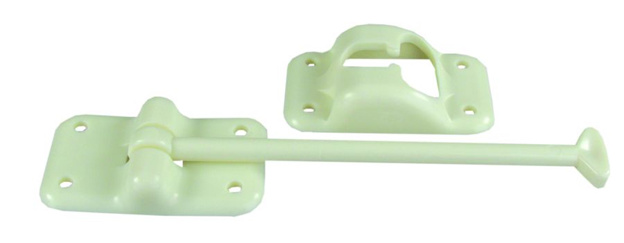 6" Colonial White Plastic T-Style Door Holder